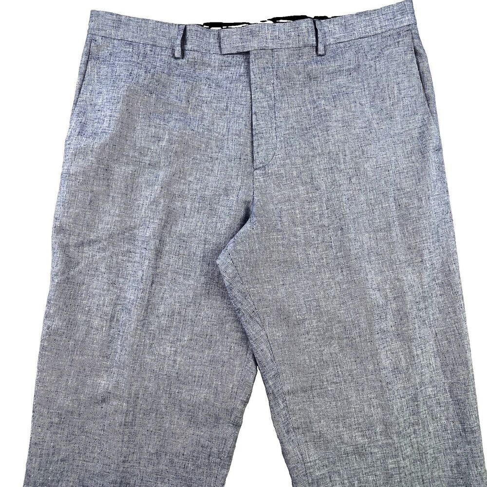 Banana Republic Linen Blend Pants Mens 32x32 Blue Slim Fit Wedding Resort Beach